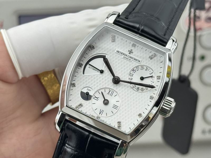Vacheron Constantin Malte Tonneau Dual Time Silver Dial Automatic Watch 36mm