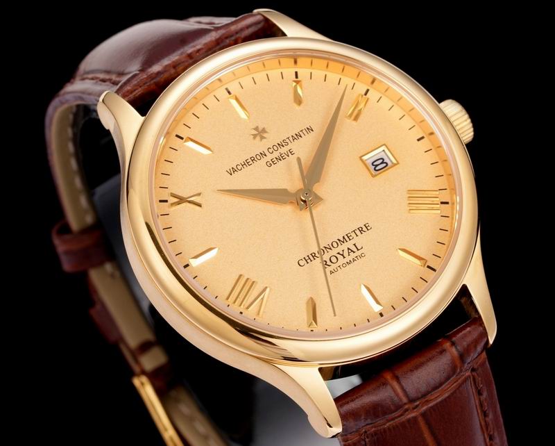 Vacheron Constantin Chronomètre Royal Automatic Champagne Dial Brown Leather Watch 40mm