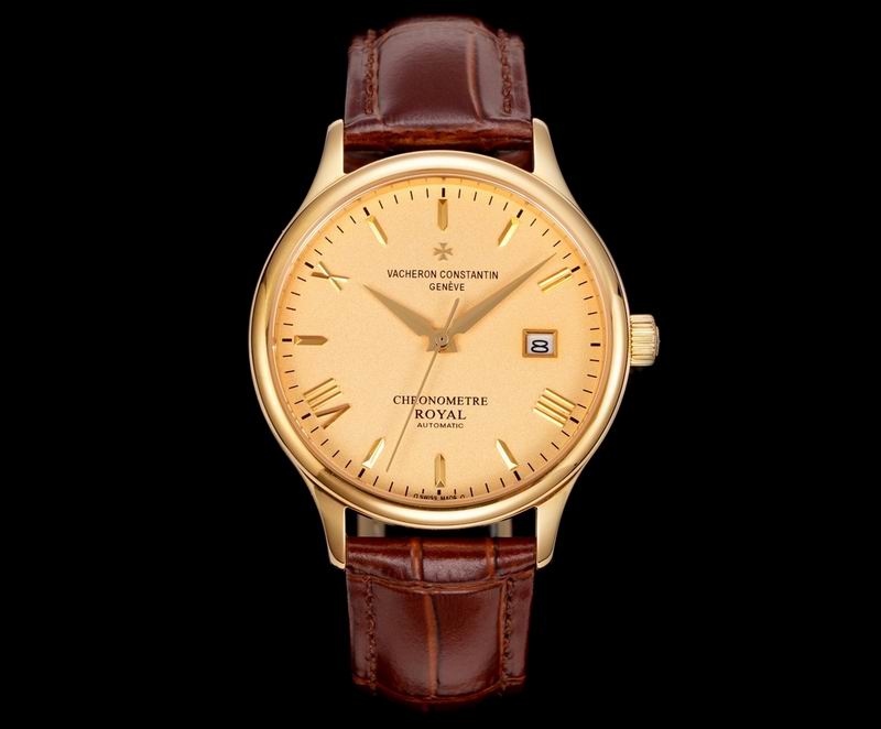 Vacheron Constantin Chronomètre Royal Automatic Champagne Dial Brown Leather Watch 40mm