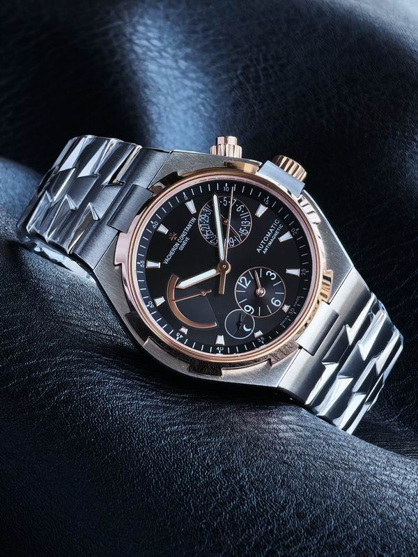 Vacheron Constantin Overseas Dual Time Two-Tone Rose Gold Steel Grey Dial Automatic Watch 42mm