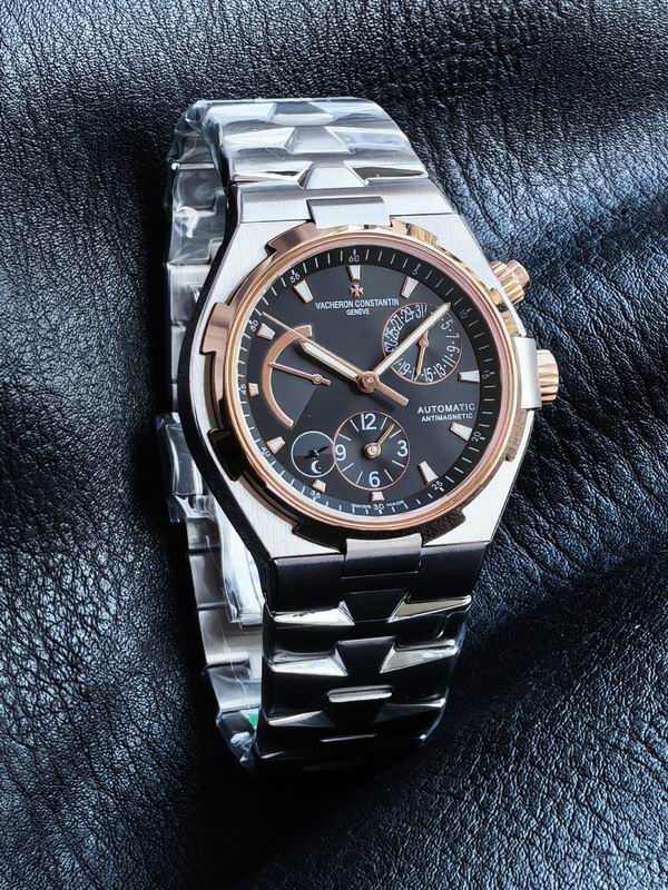 Vacheron Constantin Overseas Dual Time Two-Tone Rose Gold Steel Grey Dial Automatic Watch 42mm