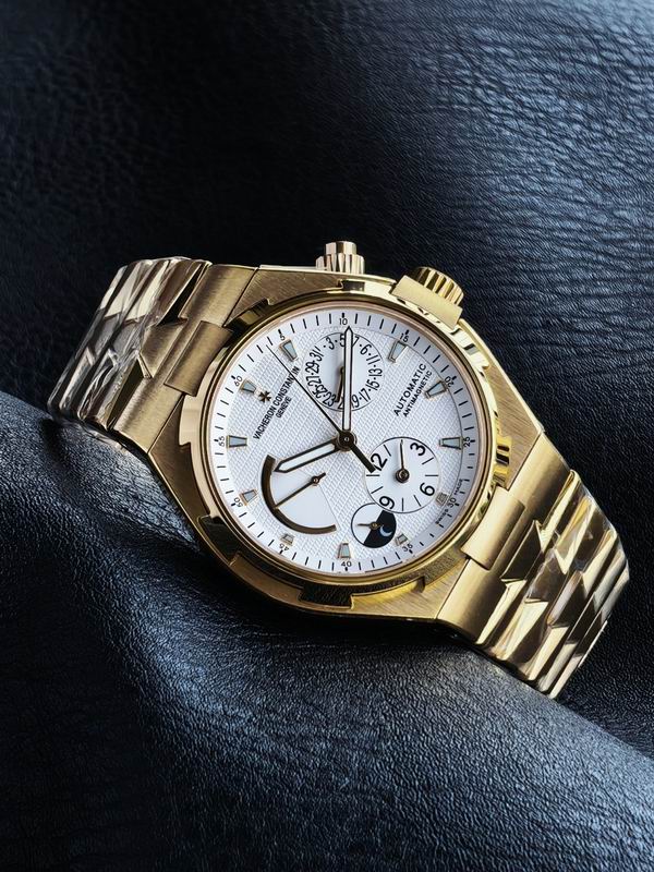Vacheron Constantin Overseas Dual Time Gold Silver Dial Automatic Watch 42mm