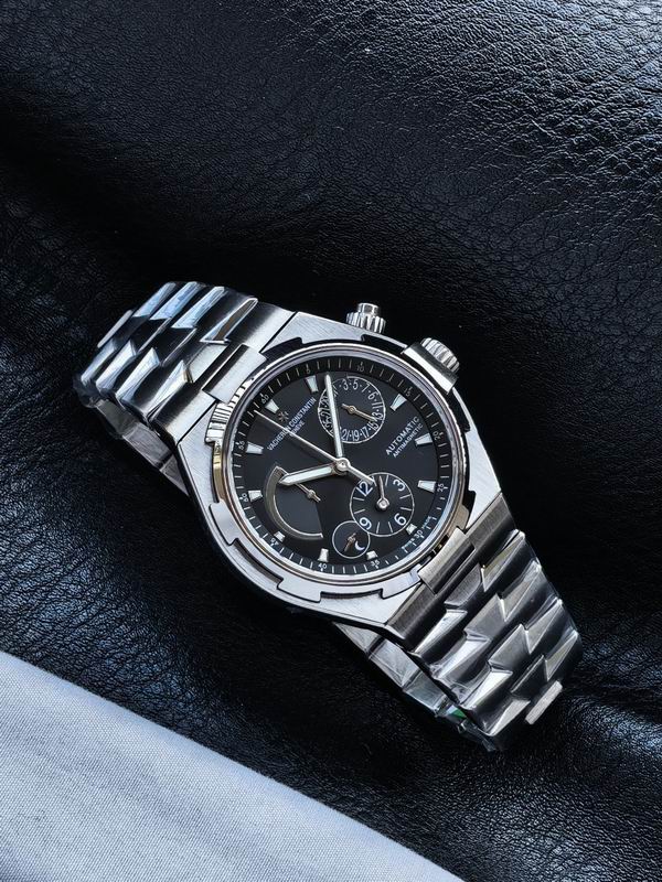 Vacheron Constantin Overseas Dual Time Stainless Steel Black Dial Automatic Watch 42mm