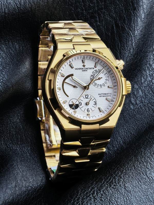 Vacheron Constantin Overseas Dual Time Gold Silver Dial Automatic Watch 42mm