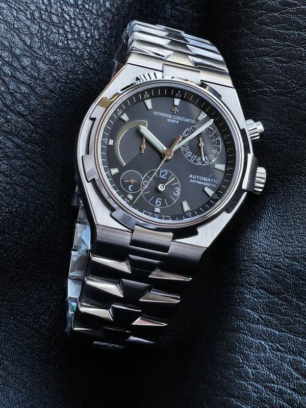 Vacheron Constantin Overseas Dual Time Stainless Steel Black Dial Automatic Watch 42mm