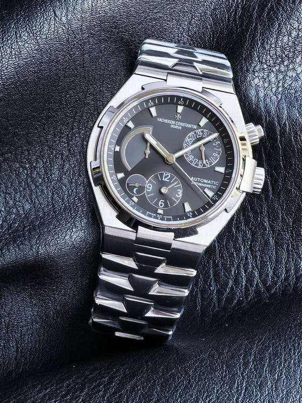 Vacheron Constantin Overseas Dual Time Stainless Steel Black Dial Automatic Watch 42mm