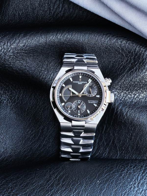 Vacheron Constantin Overseas Dual Time Stainless Steel Black Dial Automatic Watch 42mm