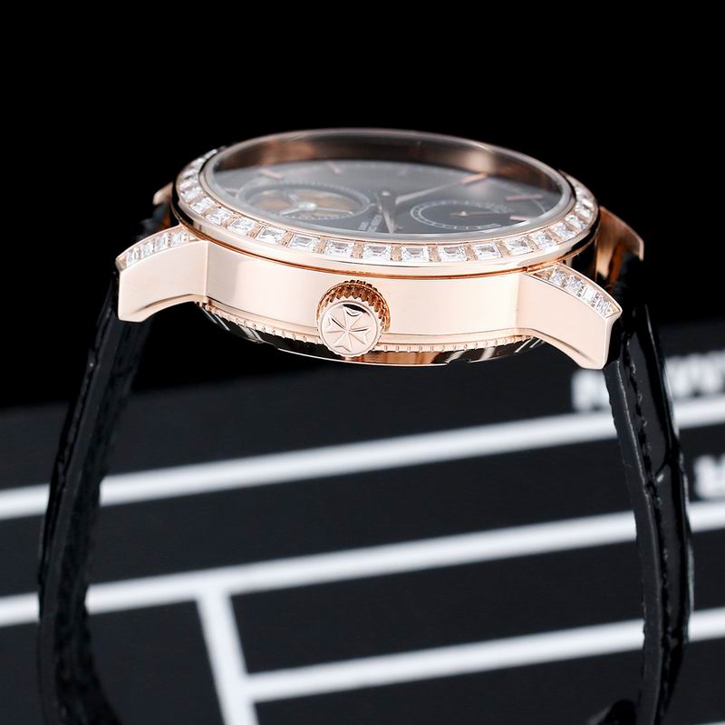 Vacheron Constantin Traditionnelle 14-Day Tourbillon Black Dial Diamond Watch 44mm