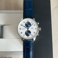 IWC Portugieser Chronograph Silver Dial Blue Hands Automatic Watch 41 mm
