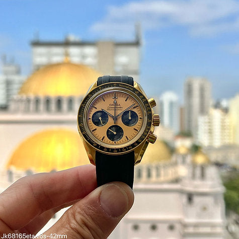 Omega Speedmaster Moonwatch Gold Black Rubber 42mm