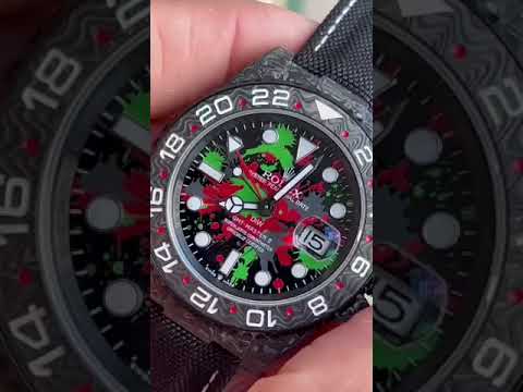 Rolex GMT-Master II Black Carbon Fiber Green Red Fabric 40mm