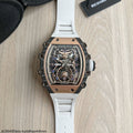 Richard Mille RM 07-01 Automatic Winding Rose Gold Black Skeleton White Rubber 44 mm
