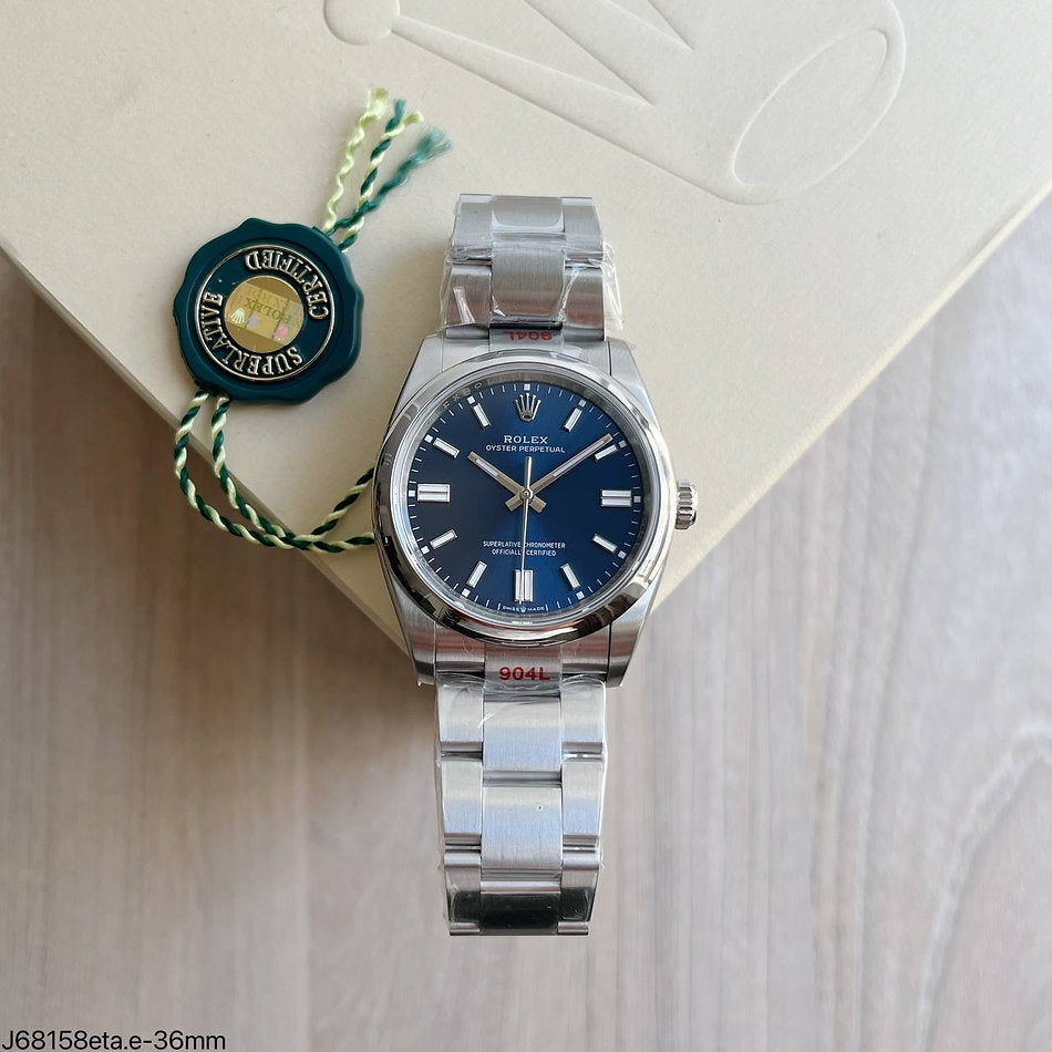 Rolex Oyster Perpetual Blue Stainless Steel 36 mm