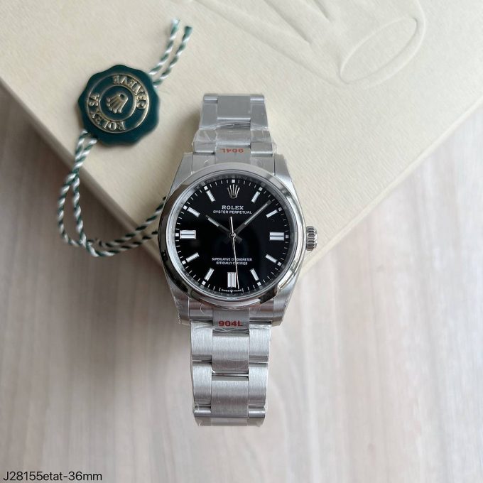 Rolex Oyster Perpetual Black Stainless Steel 36 mm