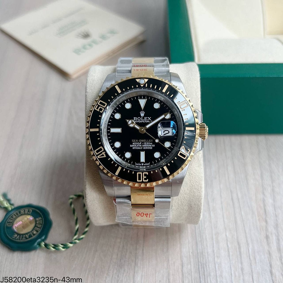 Rolex Sea-Dweller 4000 Black Two-Tone Gold Stainless Steel 43 mm