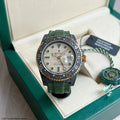 Rolex GMT-Master II Black Gray White Dial Green Fabric 40 mm