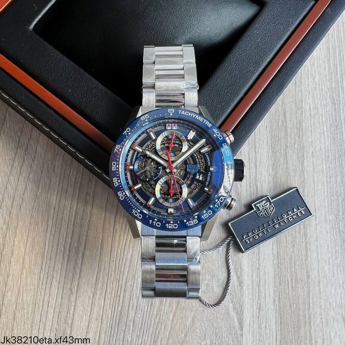 TAG Heuer Carrera Calibre Heuer 01 Blue Skeleton Stainless Steel 43 mm