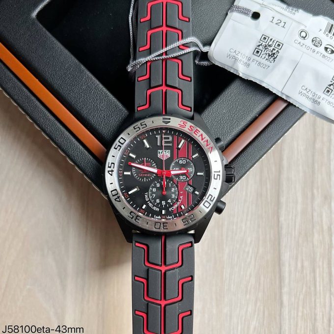TAG Heuer Formula 1 Senna Chronograph Black Red Rubber 43 mm