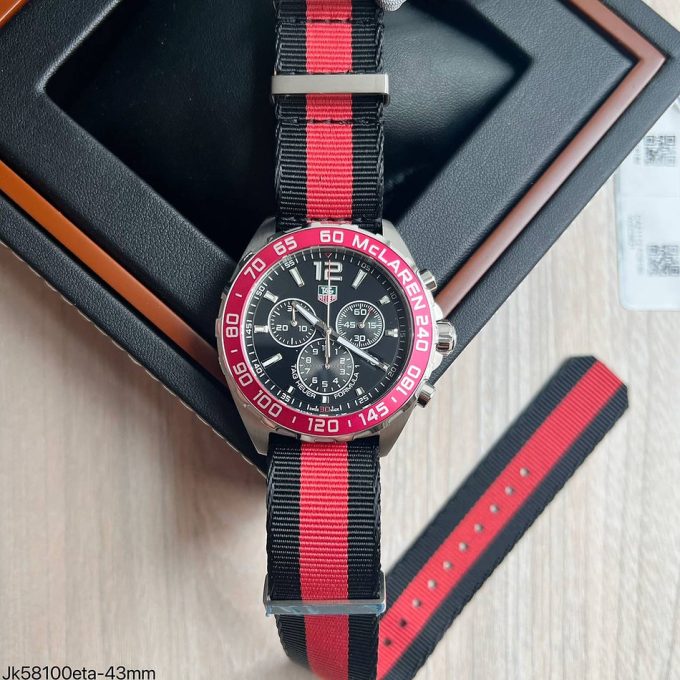 TAG Heuer Formula 1 McLaren Chronograph Black Red Nylon 43 mm