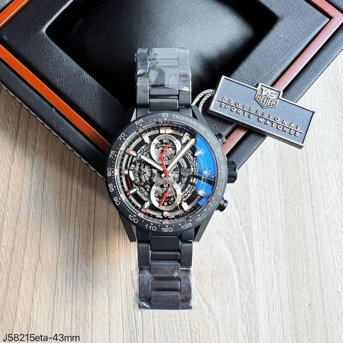 TAG Heuer Carrera Calibre Heuer 01 Black Skeleton Stainless Steel 43 mm