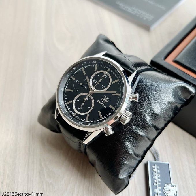 TAG Heuer Carrera Calibre 1887 Chronograph Black Leather 43 mm